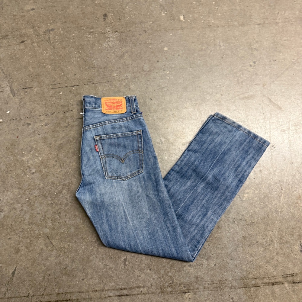 Levis 514 Slim Straight Jeans Medium Wash Blue Denim W27 L27 14 Reg